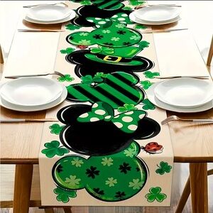 Disney Hidden Mickey St Patrick’s Day  13x72 Table Runner Minnie Mantel Decor